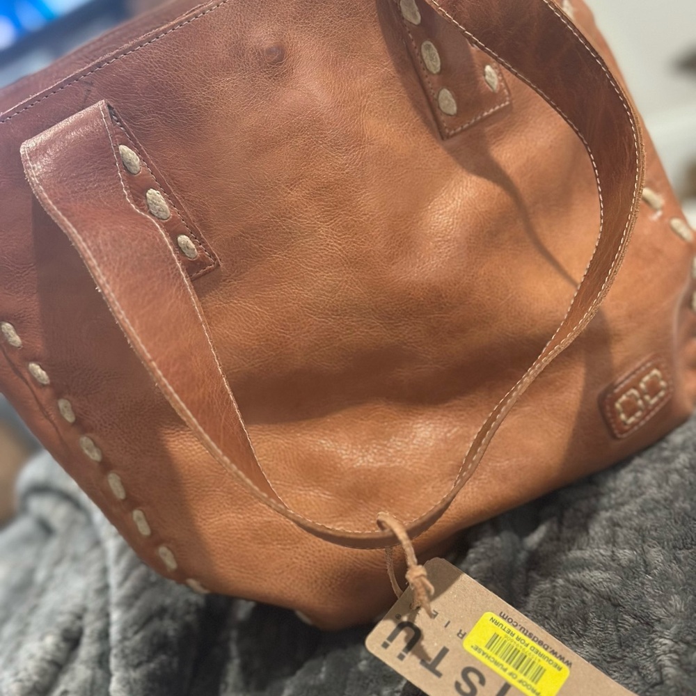 Bed Stu Brown Leather Shoulder Bag